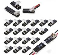 Waterproof Double-Wire Electric Plug-in Connectors with Buckle Terminal Block and Quick Snap Cable Clamps DIY Crafting Quick-Clip Fasteners Multi-Purpose Snap-On Blocks (60pcs)