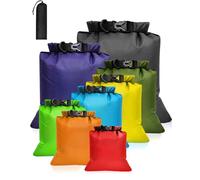 Waterproof Dry Bag Set, Lightweight Large Capacity Ripstop Dry Bags Waterproof in 15L 12L 10L 8L 5L 3.5L 3L 2.5L 1.5L Organizer Storage Bags for Outdoor Hiking Camping Fishing Cycling, multicolor