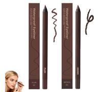 Waterproof Duo Sharpenable Eye Pencil Chocolate And Plum Eyeliner Duo, 24 HR Waterproof Eyeliner Sharpenable Eye Pencils, Long-Lasting No Smudging (Brown+Plum)