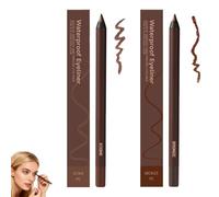 Waterproof Duo Sharpenable Eye Pencil Chocolate And Plum Eyeliner Duo, 24 HR Waterproof Eyeliner Sharpenable Eye Pencils, Long-Lasting No Smudging (Stone+Bronze)