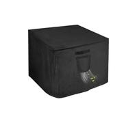 Waterproof Fire Pit Cover, Square BBQ Table Protector, 32.28x32.28x24.02 Inches Heavy-Duty Weather-Resistant Fabric with Secure Straps for Patio Deck Backyard Balcony Travel