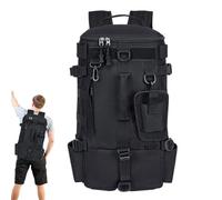 Waterproof Fishing Gear Backpack, Tackle Storage Rucksack with Rod Holder, Outdoor Adventure Daypack for Hiking Motorcycle Travel Kayak Excursions Beach Outings and Camping