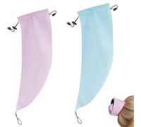 Waterproof Hair Sleeve for Long Hair: Reusable Adjustable Crown Wash Shower Cap Protects Ponytails and Braids, Quick Root Refresh for Shower, Pool, Gym, and Travel, Time Saver (Mixed#5)