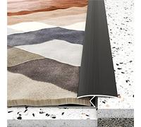 Waterproof Interior Floor Joining Strip Door Bar,Carpet to Tile Transition Strip, Aluminum Alloy Flooring Reducer, Easy to Install, 90-150 cm Long(Black,90cm/35.4in)