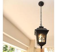 Waterproof Lantern Ceiling Lighting Metal Glass External Pendant Light E27 1-Light Outdoor Chandelier ,Pendant Ceiling Light