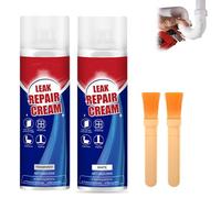 Waterproof Leak Repair Spray With Brush, Fast Dry Roof Sealant Coating, Multi-Surface Crack Filler for Concrete Tile Metal Gutter Window Frame for Indoor & Outdoor Use (2Pcs*Trasparente+Bianco)