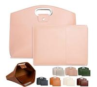 Waterproof Leather 14-16In 2PCS Laptop Bag for Women Handbag, for Laptops and iPad (Pink)