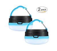 Waterproof LED Outdoor Camping Lights, Battery Operated Tent Lights 3 Blackout Modes for Emergency Camping Fishing Hiking Vehicle (Blue, 2pcs)