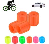 Waterproof Luminous Car Tire Valve Caps, Glow in The Dark Tire Valve Caps, Universal Fluorescent Bicycle Stem Covers, Car Mods Accessories Ruck, SUV, Motorcycles, Bike (Orange,8PCS)
