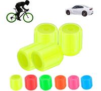 Waterproof Luminous Car Tire Valve Caps, Glow in The Dark Tire Valve Caps, Universal Fluorescent Bicycle Stem Covers, Car Mods Accessories Ruck, SUV, Motorcycles, Bike (Yellow,8PCS)