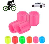 Waterproof Luminous Car Tire Valve Caps, Glow in The Dark Tire Valve Caps, Universal Fluorescent Bicycle Stem Covers, Car Mods Accessories Ruck, SUV, Motorcycles, Bike (Pink,4PCS)
