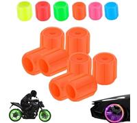 Waterproof Luminous Car Tire Valve Caps,Luminous Tire Valve Stem Cap Set,Universal Durable Illuminated Tires Air Cap Cover,Easy-to-Install,No-Tool-Required for Most Vehicle Tires (Orange)