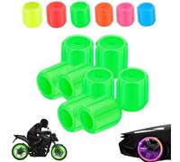 Waterproof Luminous Car Tire Valve Caps,Luminous Tire Valve Stem Cap Set,Universal Durable Illuminated Tires Air Cap Cover,Easy-to-Install,No-Tool-Required for Most Vehicle Tires (Green)