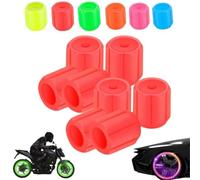 Waterproof Luminous Car Tire Valve Caps,Luminous Tire Valve Stem Cap Set,Universal Durable Illuminated Tires Air Cap Cover,Easy-to-Install,No-Tool-Required for Most Vehicle Tires (Red)