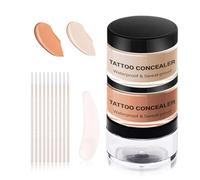 Waterproof Makeup Concealer, Full Coverage Foundation, 3.74x1.61in Long-Lasting Liquid Contour, Two-Tone Blend, Lightweight Breathable Formula for Bridal and Room Use
