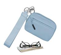 Waterproof Nylon Wallet, Compact Keychain Wristlet, 5.91x3.54in Credit Card Coin Purse, Authentic Lightweight Design, Hand Strap Security for Women Travel Safety, Everyday Use