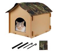 Waterproof Outdoor Cat Shelter, Foldable Cat House with Sleeping Pad, Portable Easy Setup Cat House, Weatherproof Warm Cats Shelter 17.72x20.08x18.5 for Stray Cats, Outdoor Cats