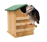 Waterproof Owl House, 35.5 X 25.4cm Bird Nest Box with Perch
