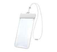Waterproof Phone Case, Phone Pouch, Double Lock IPX8 Rated Touch Compatible Large Capacity Lightweight Secure Closure Leak Proof, Touchscreen Bag for Beach Swimming Rain Vacation, Black, White