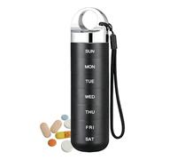 Waterproof Pill Organizer Case, Metal Weekly Medicine Storage Box Compact Travel Tablet Container for Daily Routine Home Office Gym Camping Business Trip Caregiver Health Management Portable Use