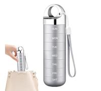 Waterproof Pill Organizer Case, Metal Weekly Medicine Storage Box Compact Travel Tablet Container for Daily Routine Home Office Gym Camping Business Trip Caregiver Health Management Portable Use