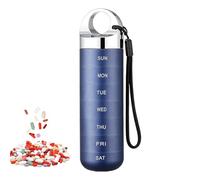 Waterproof Pill Organizer Case, Metal Weekly Medicine Storage Box Compact Travel Tablet Container for Daily Routine Home Office Gym Camping Business Trip Caregiver Health Management Portable Use