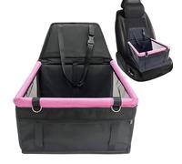 Waterproof Puppy Carrier with Storage Pocket & Mesh Window, Washable Travel Safety Bed with Seatbelt, Ideal Cat & Small Pet Travel Accessories, 40x37x43 cm, Oxford Cloth, PVC