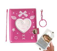 Waterproof PVC Holder Pendant - Small Photo Album, Scrapbook Photo Holder Book Keyring, Mini Album for Travel Scrapbooking use with Bag Purse Couples Kids Collectors, Portable Keepsake Storage Use