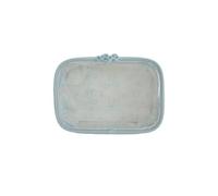 Waterproof PVC Nylon Pouch Pink Bows Makeup Bag Transparent Toiletry Zipper Pouch Clear Cosmetic Bags(Light Blue)
