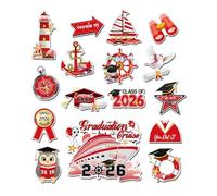 Waterproof Refrigerator Cruise Door Magnets, 16 Piece, 2026 Grad PVC Set, Magnetic Vehicle Stickers, Cruise Travel, Home Kitchen, Car Display, School Party