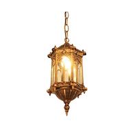 Waterproof Retro Style Metal Decorative Chandelier Garden Courtyard Home Villa Lighting E27 Adjustable Height Pendant Lights (Size : 16cm/6.3in)