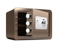 Waterproof Safes Steel Combination Key Lock Safe, Fireproof and Anti- Theft Storage Cabinet, Small Office File Box, Height 25cm/30cm/45cm for Home Off,Brown-30 38 X 30cm