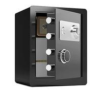 Waterproof Safes Steel Combination Key Lock Safe, Fireproof and Anti- Theft Storage Cabinet, Small Office File Box, Height 25cm/30cm/45cm for Home Off,Black-45 38 X 33cm