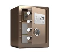 Waterproof Safes Steel Combination Key Lock Safe, Fireproof and Anti- Theft Storage Cabinet, Small Office File Box, Height 25cm/30cm/45cm for Home Off,Brown-45 38 X 33cm