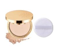 Waterproof Setting Matte Powder Compact, Matte Oil Control Flawless Foundation Powder, Long Lasting Full Coverage Face Concealer, Controls Shine, Smooth Fine Lines - Light