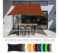 Waterproof Shade Sail 4.5x7m - 98% UV Block Sunshade Canopy for Patio Garden Backyard Outdoor Events - Rust Red Awning for Parties and Relaxation