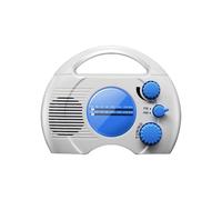Waterproof shower radio, shower speaker with AM/FM radio, portable hanging radio (batteries not included)