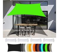 Waterproof Sun Shade Sail 4.5x6m - 98% UV Block Canopy Awning for Garden Patio & Backyard - Triangular Rectangular & Square Options - Free Ropes Included Tender Green