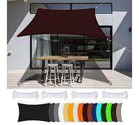 Waterproof Sun Shade Sail 5x7m for Outdoor Garden Patio Backyard Camping - UV Protection Easy Installation with Free Rope - Elegant Red Wine Color