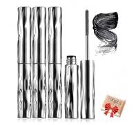Waterproof & Sweatproof Lengthening & Curling Mascara,steel pipe eyelash primer,Made with Spiral-Threaded Brush,Build Fuller 3D Lashes, Clump-, Smudge- and Flake-Free (3PCS)