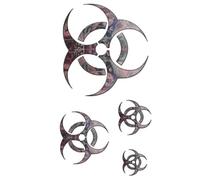 Waterproof Temporary Tattoo Sticker Biological Hazard Biohazard Danger Peace Day Tattoo Tatoo Fake Tattoos For Men Women(5pcs)