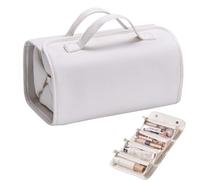 Waterproof Travel Toiletry Bag 4 Detachable Clear Compartment, Portable Folding Multi Compartment Toiletry Cosmetic Bag, Hanging Travel Organizer Makeup Bag (White)