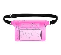 Waterproof Waist Pack, Waterproof Fanny, Cell Phone and Passport Wallet, 10.63x9.45 Inches, Dry Protector for Boating, Swimming, Snorkeling, Kayaking, Beach, Pool, Travel, Rosa, riferimento alla
