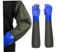 Waterproof Work Gloves, 28 Inch Non Slip Heavy Duty Long Gloves with Elastic Band for Pond Cleaning, Gardening