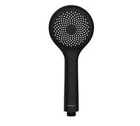 Watersaving - Alcachofa de ducha, color negro mate, universal, con sistema de ahorro de agua