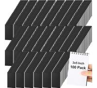 Watersay 100 Pack Pocket Notebook Bulk 3x5 Small Spiral Notepads Mini Blank Sketchbook 50 Sheets Grocery Shopping Lists Drawing Notepads for Doodle Work Back to School Gift Students Rewards (Black)