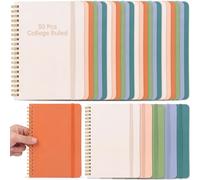 Watersay 30 Pcs Small Spiral Notebooks A6 with Straps, Multicolor 5" x 7" Pocket Notebooks Mini Lined Journals 50 Sheets for Back to School Supplies Students Rewards Office Gifts(Muted Colors)