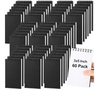 Watersay Paquete de 60 cuadernos pequeños en espiral a granel de 3 x 5 bolsillos, bloc de notas, mini cuaderno de bocetos en blanco para escuela, oficina, listas de compras, garabatos, regalo de