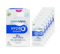 WaterWipes HydroCool Toallitas Refrescantes XL, Paños Corporales para Enfriamiento Instantáneo, Control de Olor y Sudor, Ideales para Gimnasio, Viajes y Aire Libre, 108 unidades (6 paquete)