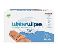 WaterWipes Original Baby Wipes, 1080 unidades (paquete de 18), 99,9% agua, 3 en 1 limpia, cuida, protege, sin perfume, el envase puede variar